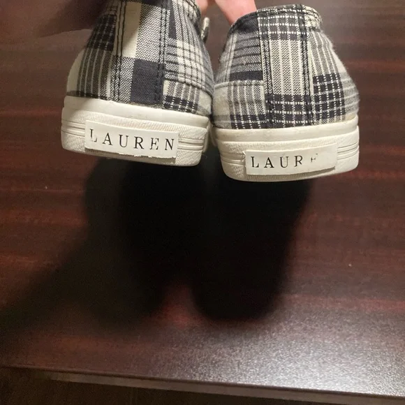 Ralph Lauren Plaid Slip On Canvas Shoes - Picture 3 of 5